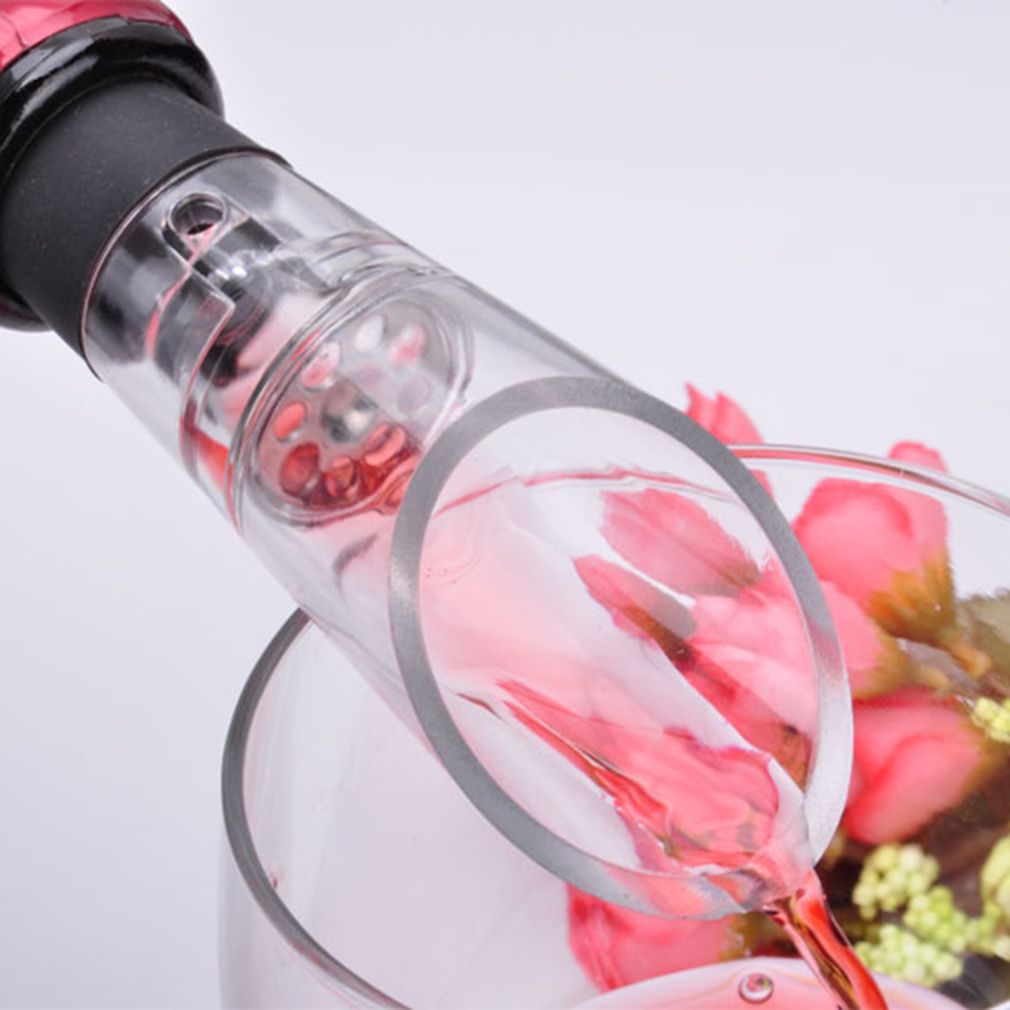 MT  Acrylic Stainless   Aerator Pour Spout Bottle Stopper Decanter Aerating