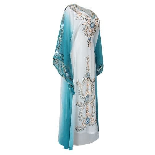 Ladies Maxi Dress - Multicolored Turquoise