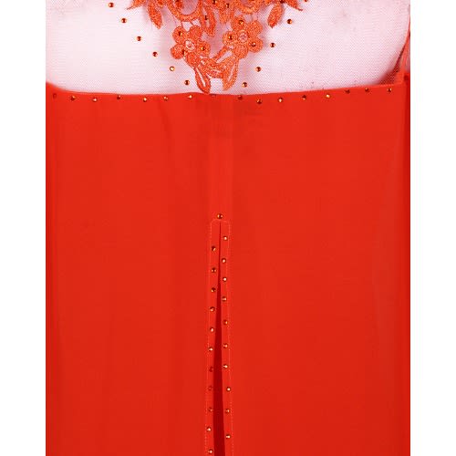 Embellished Lace Cape Dress - Orange