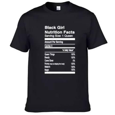 Black Girl Nutrition Top- Black