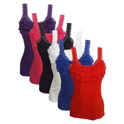 6Pieces Ladies Camisoles - Multicolour