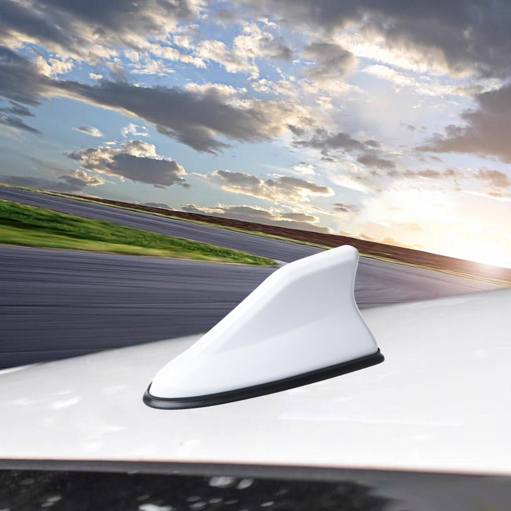 Shark Fin Antenna Universal Car With Adhesive Base Decorative White