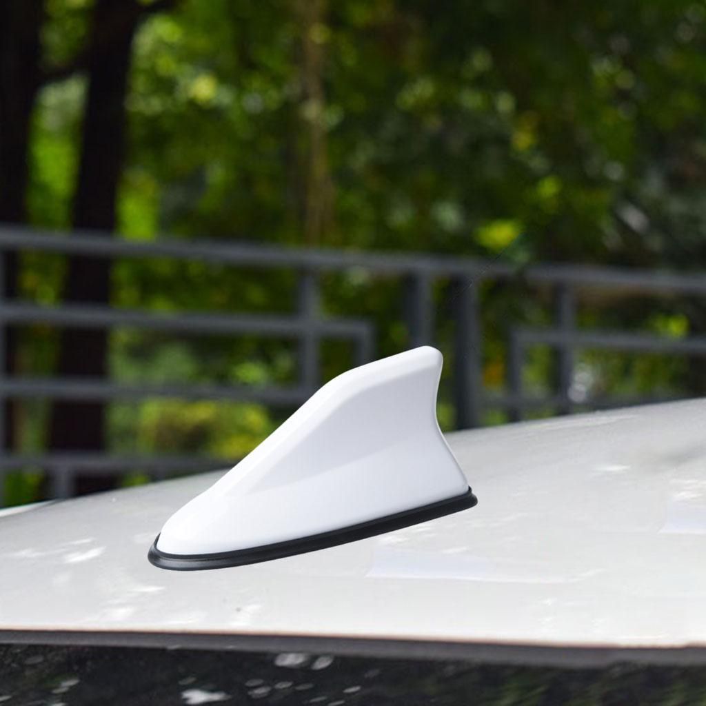 Shark Fin Antenna Universal Car With Adhesive Base Decorative White
