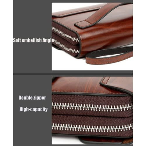 Double Zipper Men’s Wallet - Men Purse