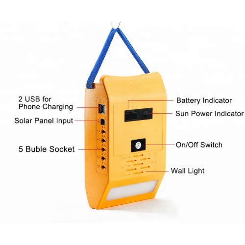 Solar Power Kit With Radio And 4bulbs