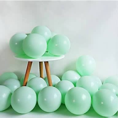 Pastel Macaroon Balloons- High Helium Quality- 100pcs- Mint Green