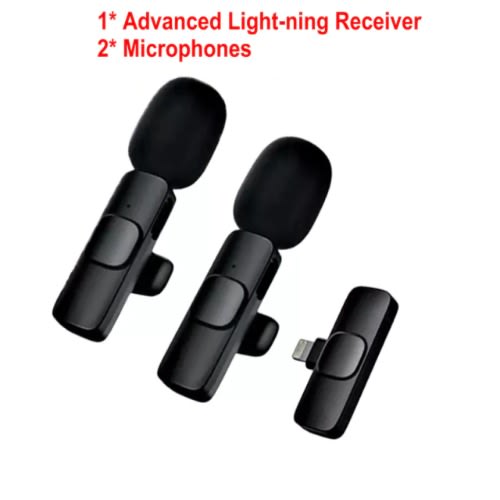 Wireless Lavalier Mic For Iphone-1 Receiver & 2 Wireless Microphones