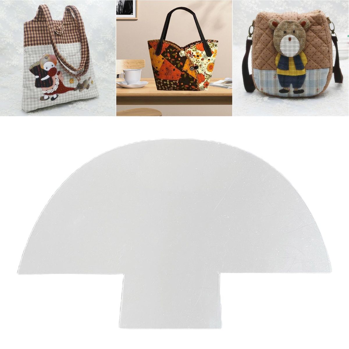 2X Fabric Handbag Acrylic Template Accurate Cut DIY Tote Bag Design