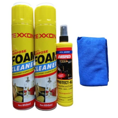 2Pcs Texxon Foam Cleaner 650ml Dashboard Protect All And Free Towel