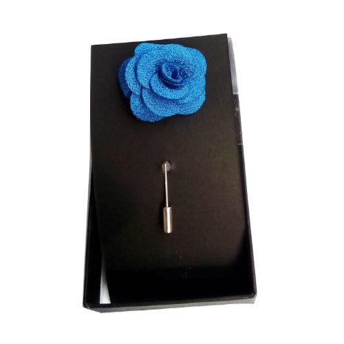 Petal Lapel Pin Boutoniere - Cyan Blue