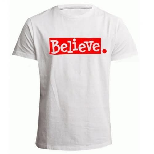 Believe Print Tshirt -white