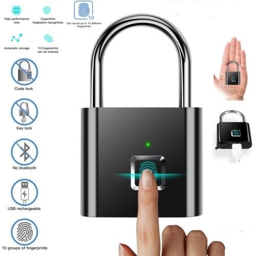 Smart Fingerprint Security PadLock For Door Box Bag