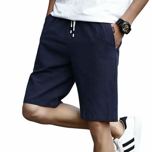 Men's Plain Navy Blue Shorts