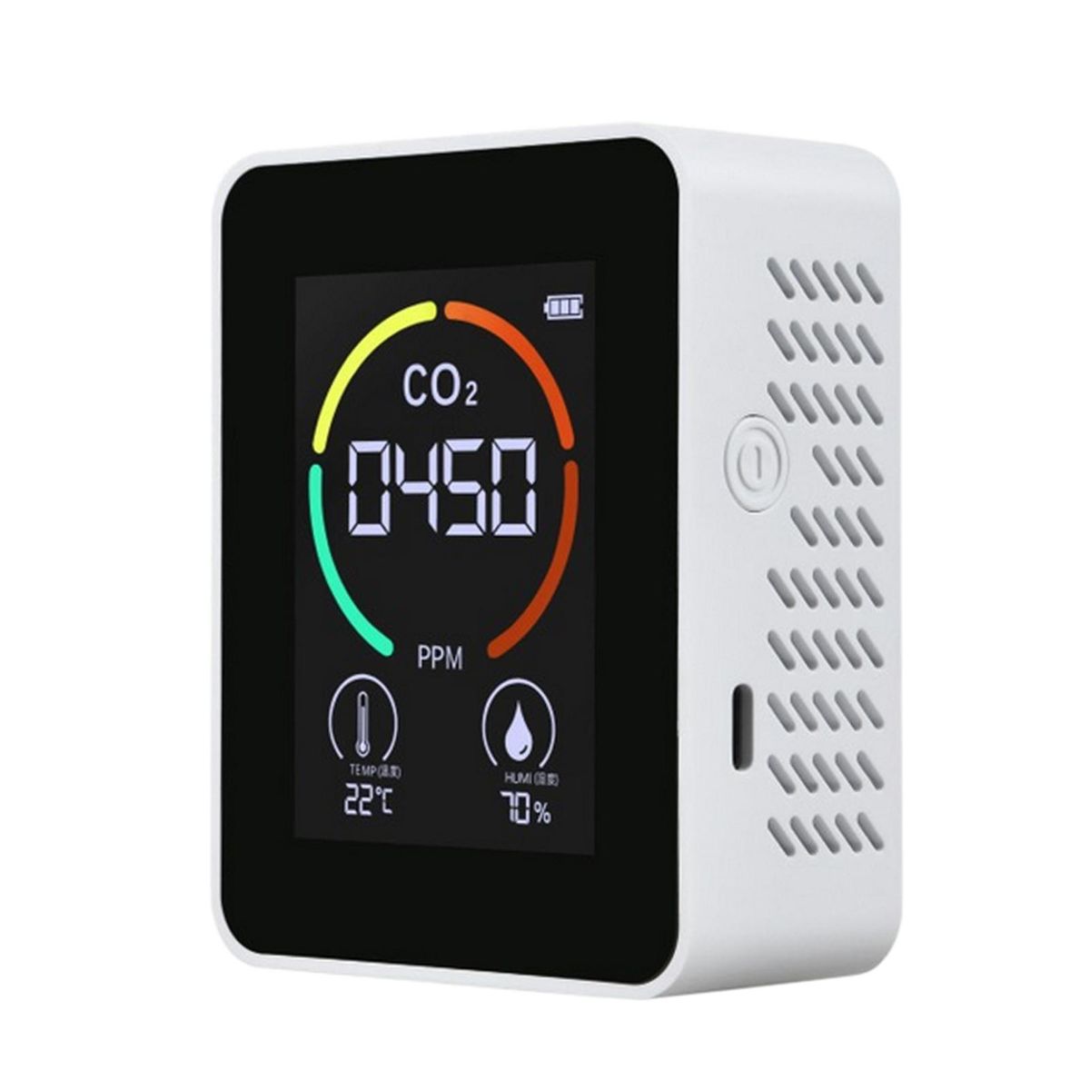 CO2 Meter with LCD Backlight Infrared Detection Indoor Carbon Dioxide CO2 Concentration Detector Intelligent Air Quality Analyzer Tester with Temperature and Humidity Display