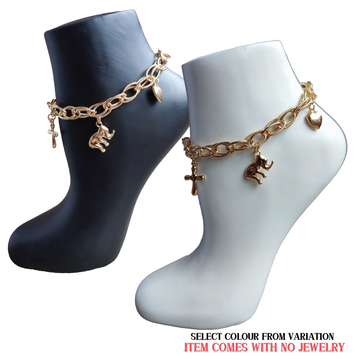 Unisex Resin Mannequin Foot Anklet Socks Display Leg Chain Jewelry Display Stand White/Black