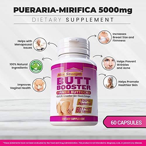Pueraria Mirifica Butt Growth Booster - Buttocks Enlargement -5000mg - 60 Capsules