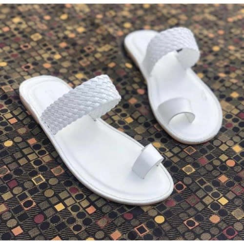 Men's Toe Slippers Slide - White