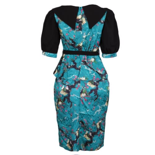 Floral Jacquard Dress - Green