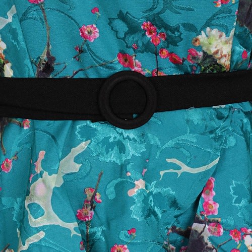 Floral Jacquard Dress - Green