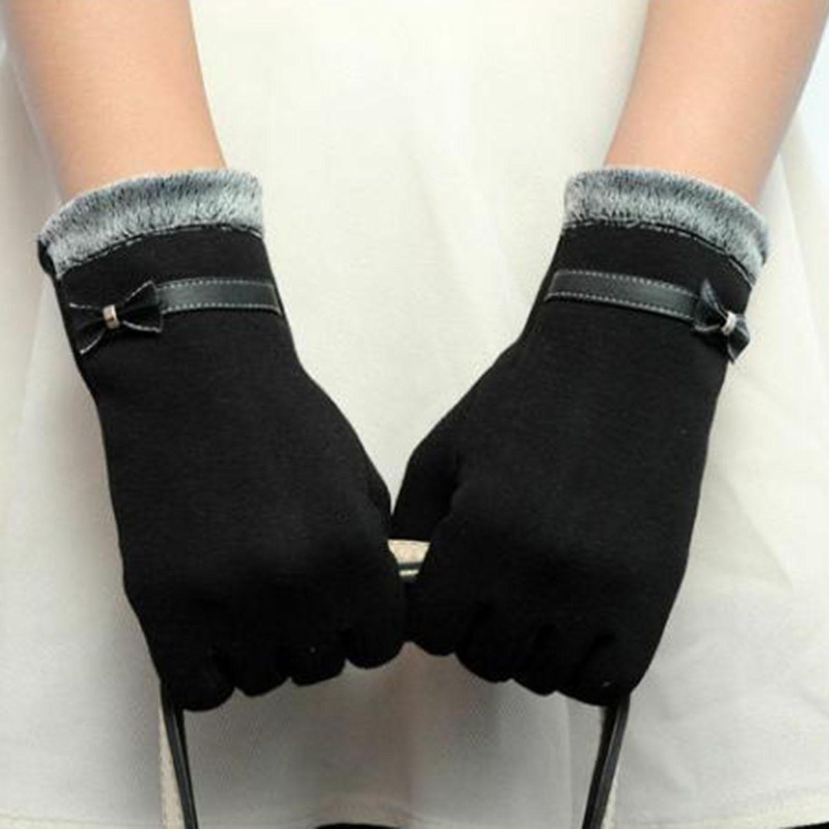 1 Pair Winter Fashion Grace Lady Black
