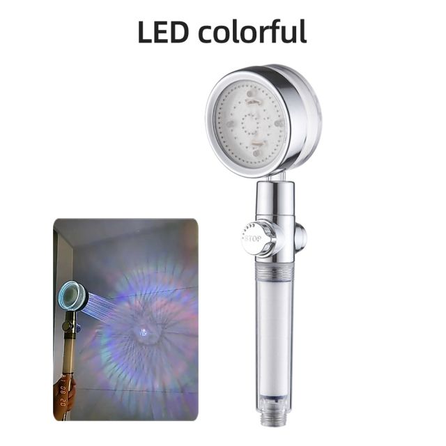 LED Turbo Rotating Shower Head
