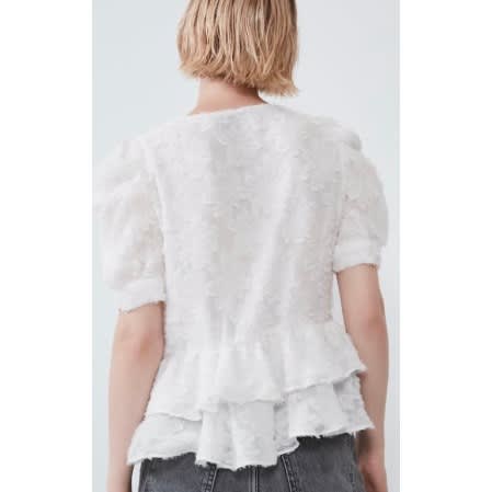 Textured Voluminous Sleeve Top