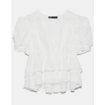Textured Voluminous Sleeve Top