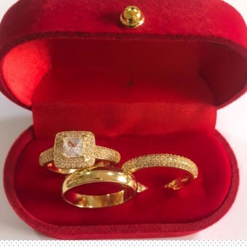 Wedding Ring -Set Of 3 - Gold Plated