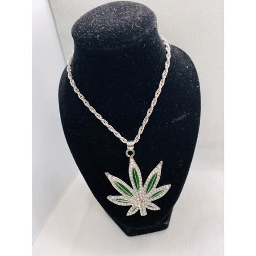 Leaf Pendant Necklace - Silver