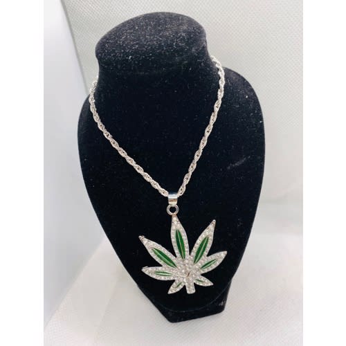 Leaf Pendant Necklace - Silver