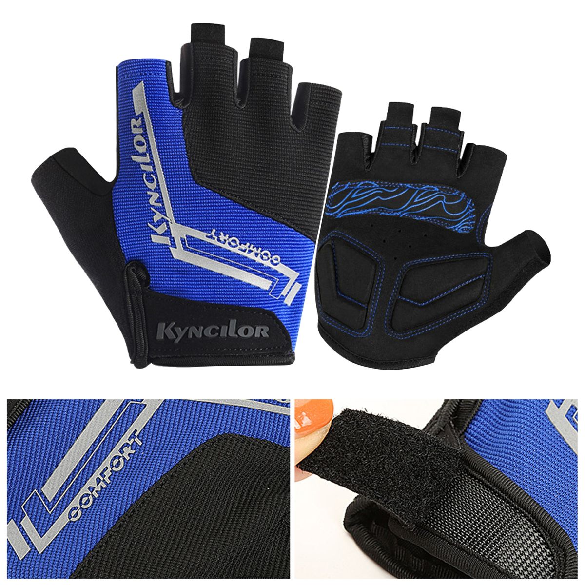 Fingerless Gloves Outdoor Women Wen Unisex Half Blue