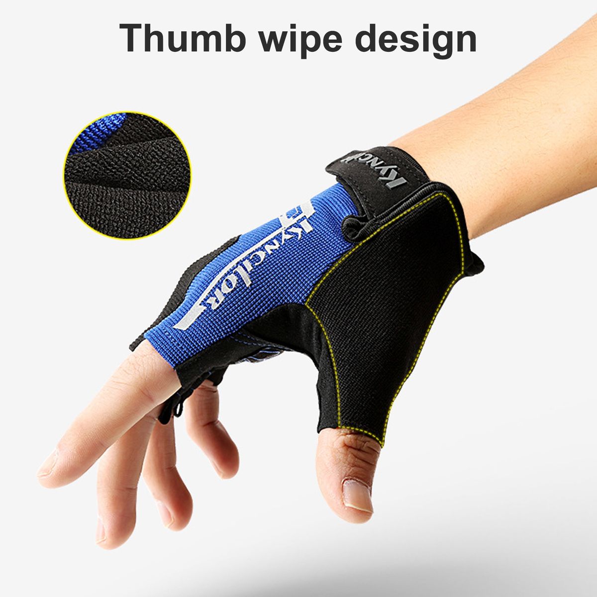 Fingerless Gloves Outdoor Women Wen Unisex Half Blue