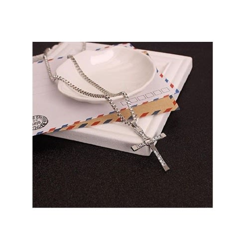 Cross Pendant Chain Necklace - Silver