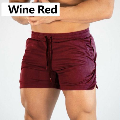 Summer Gyms Workout Male Breathable Mesh Quick Dry Sportswear Jogger Beach Solid Shorts Men Fitness Bodybuilding Shorts(#black)