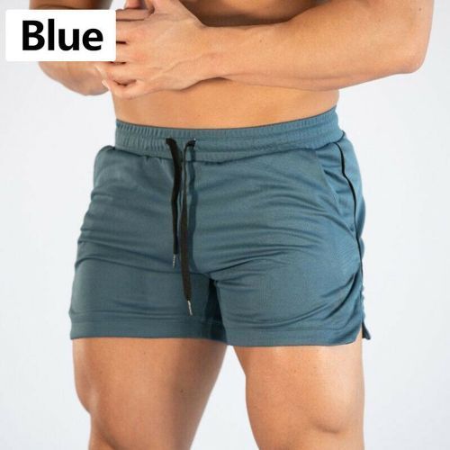 Summer Gyms Workout Male Breathable Mesh Quick Dry Sportswear Jogger Beach Solid Shorts Men Fitness Bodybuilding Shorts(#black)