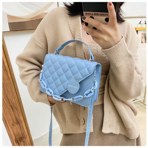 Ladies Handbag - 8X7X13cm  - Blue