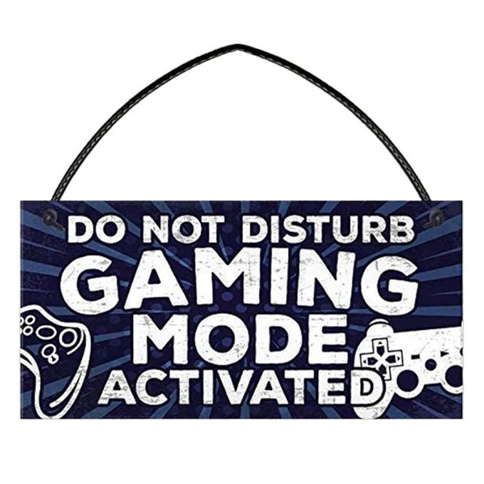 Wooden Door Hanging Sign Ornament Funny Gamer Play De Oration For Home-4#