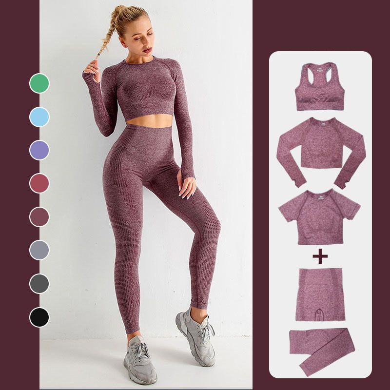 2 Piece Set Women Workout Clothing Gym Yoga Set Fitness Sportswear Crop Sports Bra Seamless Leggings Active Wear Outfit Suit(#Army Green 2pcs)