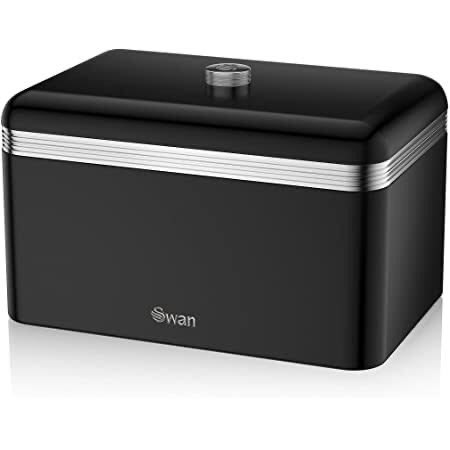 Bread Bin - Metal - Black - retro