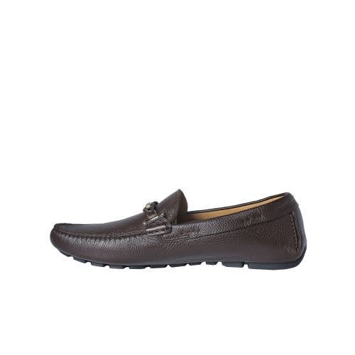 Brown Buffalo Skin Loafers With Accessories