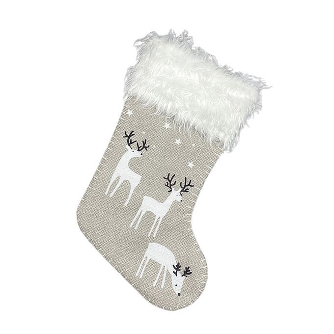 Christmas Stocking Gift Storage Bag Candy Container-Grey