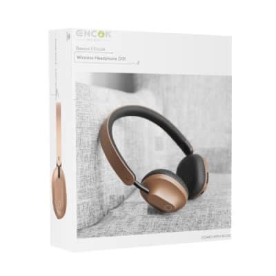 Encok D01 Foldable Stereo Wireless Bluetooth Headphones - Brown
