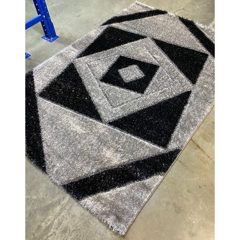 Pattern Center Shaggy Rug -Multicolor-4ft By 6ft