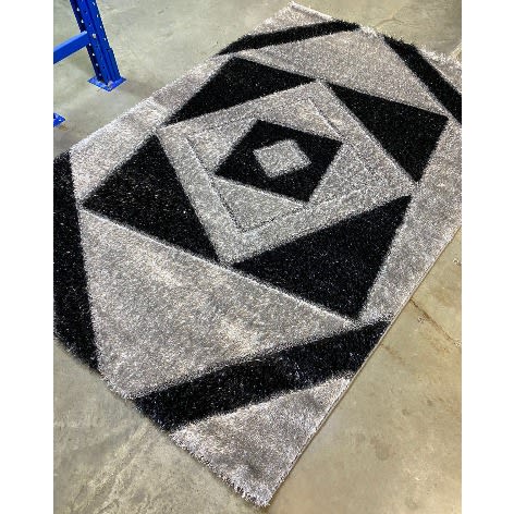Pattern Center Shaggy Rug -Multicolor-4ft By 6ft
