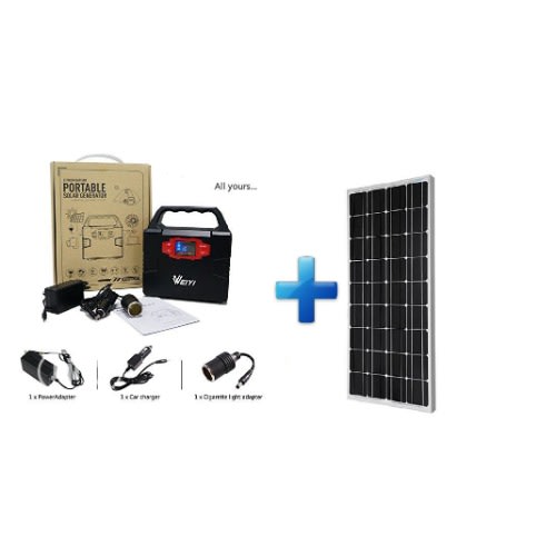 Solar Power Generator With Inbuilt Lithium Battery - Electricity Plus Panel - 150W
