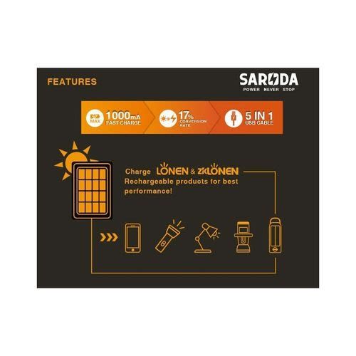 5 Watt Mono Solar Panel For Phone, Tablets, Lamps, Plugs-ins