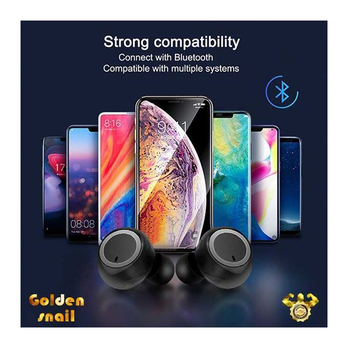 A3 Bluetooth 5.0 Wireless Headsets 9D Stereo Hifi Headphones BLACK Fashion Sports Earphone