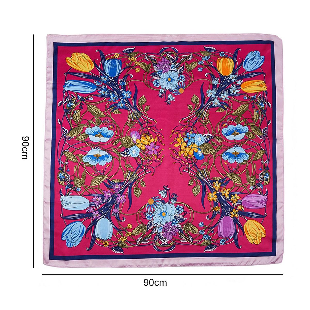 Sunscreen Exquisite Faux Silk Scarf Women Elegant-Grey
