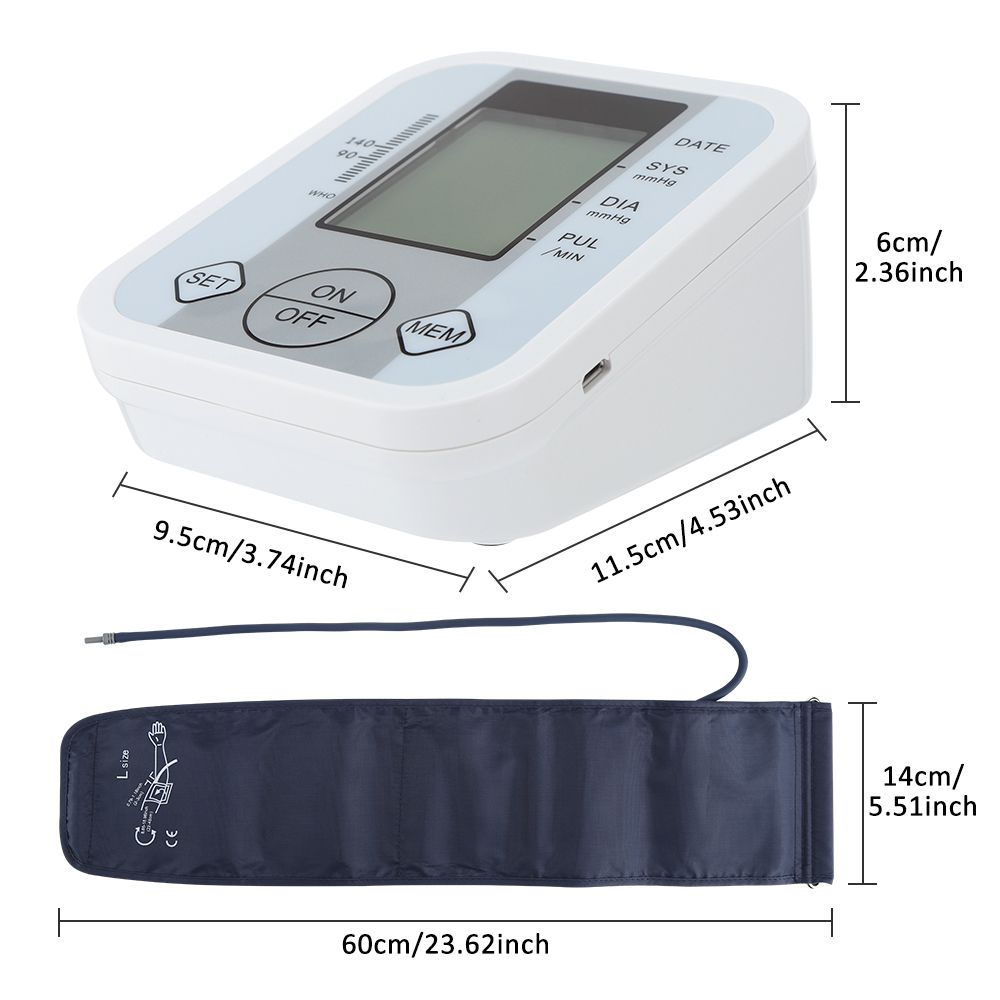 Arm Blood Pressure Monitor Smart Memory Function Heart Beat Rate Pulse Meter Automatic Tonometer BP Sphygmometer Tensiometre