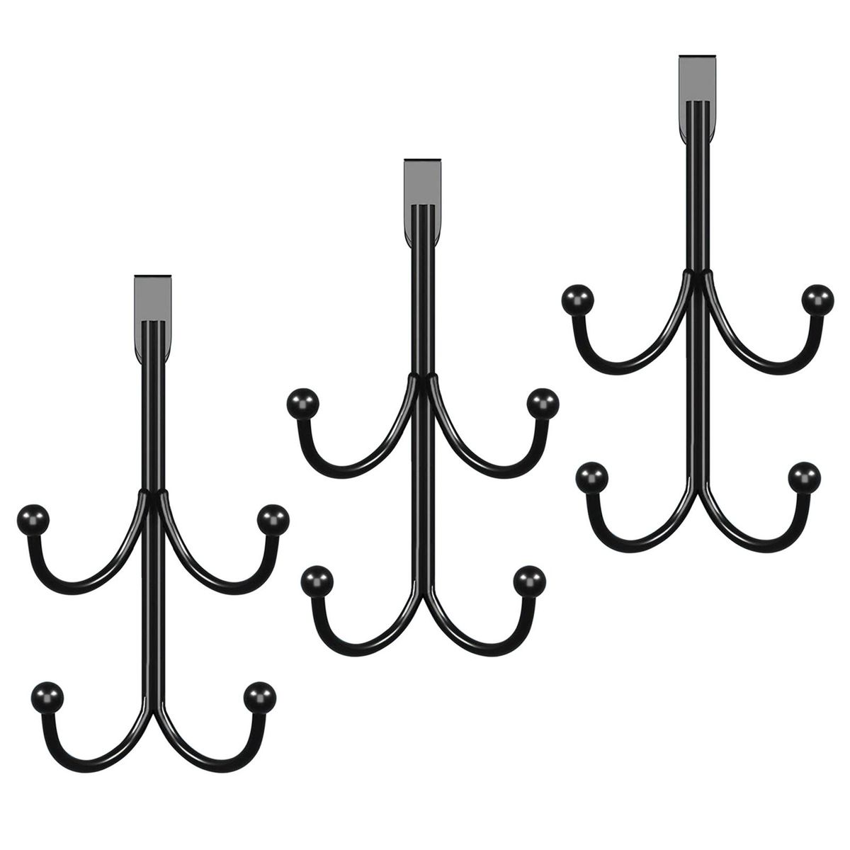 Heavy-duty Wreath Hook Versatile Metal Double Layer Hook for Hanging Black